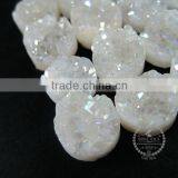 6pcs 12mm Rainbow White Plated Druzy Quartz Irregular Surface Round Stone Cabochon for DIY Earrings,rings Supplies 4110126 thumbnail-3