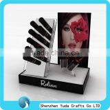 Black and White Acrylic Cosmetic Makeup Organizer Lipstick Holder With Advertising Board