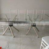 Tempered Glass Square Modern Dinning Table thumbnail-1