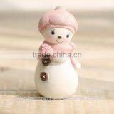 Resin Pink Cute Snowman Figurine Christmas Decorations thumbnail-3