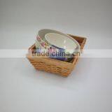 BSCI Audit Hot-sell Eco Natural Bamboo Fiber Print Salad Bowl thumbnail-4