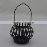 Black Pillar Candle Holder Iron Lamp thumbnail-1