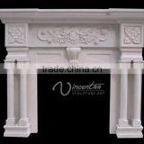 Home Decoration Stone Carvings and Sculptures White Natural Marble Cheap Fireplace Mantel thumbnail-2
