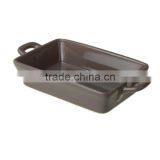 7.5"grey Color Rectangular Stoneware Bakeware With Handle thumbnail-1