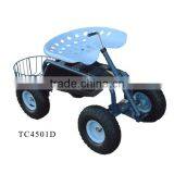 QINGDAO WANTAI Rolling Garden Tractor Scoot Work Seat On Wheels With Bucket Basket TC1852 thumbnail-2