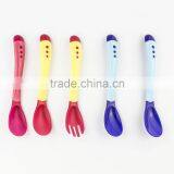 2017 New Products High Quantity Baby Goods Temperature Sensitive Plastic Baby Feeding Spoon Fork, Baby Gift thumbnail-4
