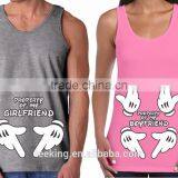 Wholeslae 100% Cotton Couple Tank Top With Printing Logo thumbnail-3