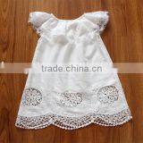 Embroidery Lace Ruffle Neck Long White Baby Girl Dress Gown Naming Ceremony Wedding Dress Children Frock Model HSR5905 thumbnail-1