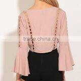 Women Fashion Clothes Crochet Detail Crop Top Summer Top and Blouses for Women thumbnail-4