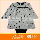 Girls Full Stars Printing Dress With Body Inside Fitting Dress thumbnail-1