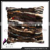CX-D-15E New Design Wholesale Square Rabbit Fur Cushion Manufacturer thumbnail-1