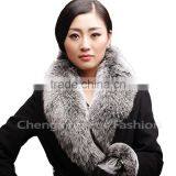 COLLAR-F17B Wholesale Accessories Ladies Raccoon Fox Fur Coat Fur Collar thumbnail-5