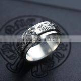 Fancy Chinese Dragon Design Cool Punk Style Brass / 925 Sterling Silver Men's Ring thumbnail-2
