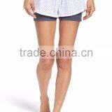 MGOO OEM Service Double Layer Performance Shorts Perforated Dri Fit Sports Short Pants With Drawstring Waist thumbnail-3