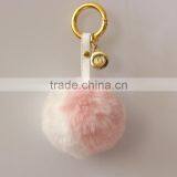 Myfur Hot Sell 8 cm Faux Rex Rabbit Fur Pom Pom Keychain or Bag Charms thumbnail-2