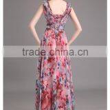 Wholesale Top Quality Crystal Beaded Chest Cap Sleeves Evening Dress thumbnail-4