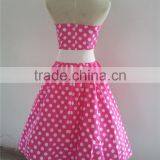Pink Polka Dot 50s 60s Vintage Dancing Swing Jive Rockabilly Dress Petticoat Bridesmaid Dresses thumbnail-3