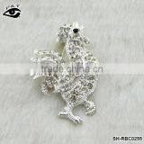 Rhinestone Brooch Cook Rooster Shape Brooch Pin for Clothing Garment Dresses thumbnail-1