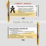 Transparent Promotional and Advertising Plastic Logo Slogan Pull Out Flag Banner Ball Pen thumbnail-3