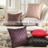 Home Embroidered Grid Pillow Boster Case Sofa Cushion Cover thumbnail-1