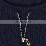 2017 Autumn Fashion Women Wear Korean Blouse With Zipper at Neck thumbnail-4