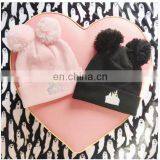 Custom Knit Weave Figure Baby Beanie With Pom Pom