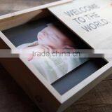 Custom Logo and Color Unfinished Sliding Lid Wooden Photo Box,wood Photo Keepsake Boxes thumbnail-3