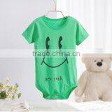 Summer Short Sleeve Panties Smile Printed Baby Rompers for Wholesale thumbnail-2