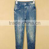 OEM Good Quality Breathable Women Fake Jeans Legging Pants for Women thumbnail-2
