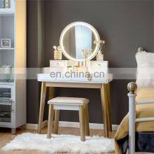Wholesale Modern Design White Makeup Furniture Bedroom Vanity Dresser With Light Mirror