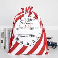 Eco Friendly Christmas Gift Canvas Cotton Bags For Christmas Tree Storage Candy Bag OEM Customized With Drawstring thumbnail-4