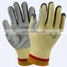 Aramid Lining Cow Split Leather Palm Anti Cut Resistant Work Gloves thumbnail-5