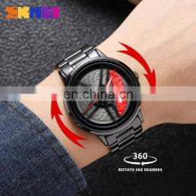 Relojes Skmei 1990 Spinning Fashion Black Plated Premium Quality Men's Car Rim Wheel Watch Wristwatch Men Car Wheel Watch thumbnail-1
