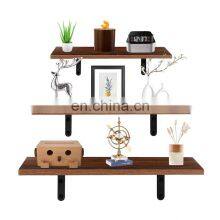 Multifunctional Solid Bedside Modern Luxury Home Organizer Wall Mounted Book Floating Wood Shelf thumbnail-5