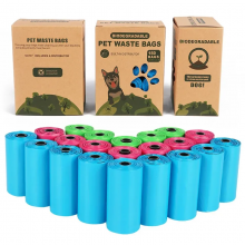 China Factory Direct Sale Printing Logo Eco Friendly Compostable Miniature Dog Pet Waste Poop Bags thumbnail-4