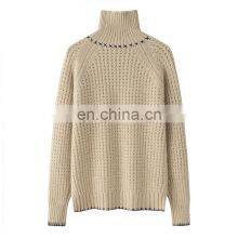 Women's 100% Cashmere Sweater New Style Chunky Knit With Raglan Sleeve and Turtleneck Elegant & Comfortable thumbnail-2