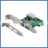 2 Ports 5Gbps USB3.0 Adapter PCI-E 3.0 USB Expansion Card With Low Profile Bracket