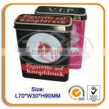 Cigarette Tin Box With Hinged Lid