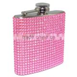 Hot sale Fashion Lady bling hip flasks with custom pattern