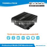 Teswell high quality 4ch mdvr 720P mini SD card mobile dvr