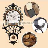 Home Decorative Mosaic Polyresin Pendulum Wall Mounted Clock thumbnail-3