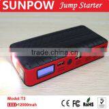 Sunpow 12000mAh Triple Usb 12v Car Jump Starter Mini Mobile Power Bank Booster With Air Compressor thumbnail-2