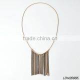Gold Long Tassel Necklace thumbnail-3