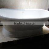 Long Roll Top Double Slipper Bath With Plinth BLACK thumbnail-5