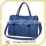 2016 latest new arrival high quality fashion plain lady handbag blue bag