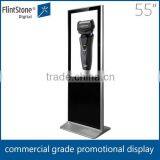 Flintstone 55 Inch Standing LCD Promotion Screen, Vertical LCD Free Stand Advertising Monitor, HD LCD Monitor Media Player