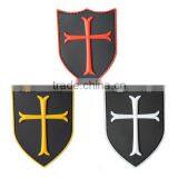 Cross Crusader Shield Navy Seal Devgru Red Usa Army Tactical Swat Patch Rubber 3d PVC Morale Badge Army Military Patches