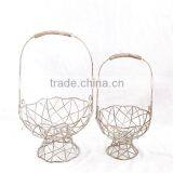 French Style Round Antique Wire Egg Baskets for Wholesale