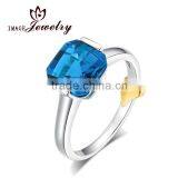 One Single Stone Engagement Ring 925 Sterling Silver With Rhodium Plated thumbnail-1