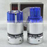 Gaofei E50CFTB Rhodium Plated Carbon Fiber Female Plug+ Schuko AC Power Plug